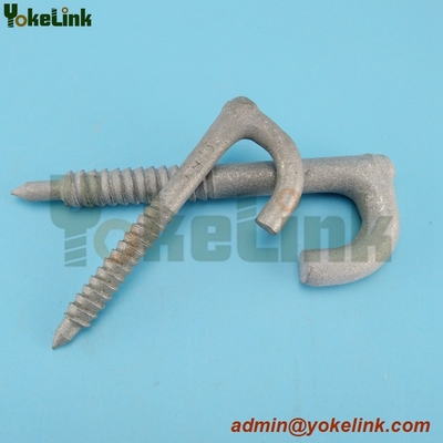 Hot Dip Galvanized Drive Hook, 7/16 in fetter thread for line hardware