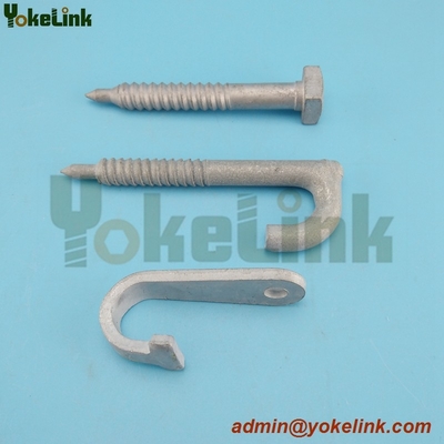 Hot Dip Galvanized Drive Hook, 7/16 in fetter thread for line hardware