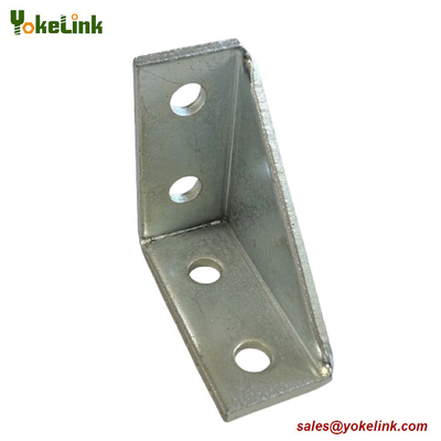 90 Degree Gusseted Fittings 4 Hole Carbon Steel Right Angle Connector Brackets for Unistrut Channels