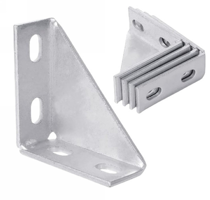 90 Degree Gusseted Fittings 4 Hole Carbon Steel Right Angle Connector Brackets for Unistrut Channels