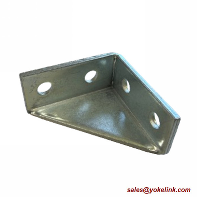 90 Degree Gusseted Fittings 4 Hole Carbon Steel Right Angle Connector Brackets for Unistrut Channels