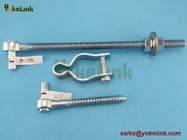 5/8" x 5" Zinc finish steel Gate screw hook for mounting a gate to a wooden post