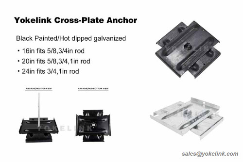 16" 20" 24'' Cross Plate Anchor Black Painted/ Hot Dip Galvanized