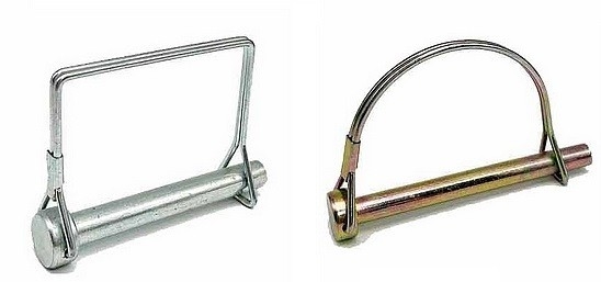 1/4"x 2" Round Wire Lock Pin Effective Length 1-3/4" Yellow Zin-plated for Trailer Truck