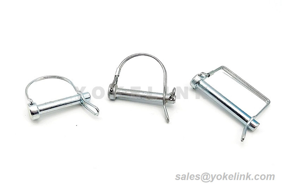 1/4"x 2" Round Wire Lock Pin Effective Length 1-3/4" white Zin-plated for Trailer Truck