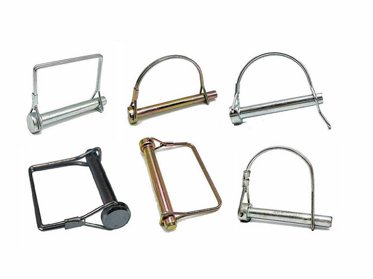 3/8" x 1-3/4" Single or double strand Square Wire Lock Pin Yellow Zin-plated for Trailer Truck