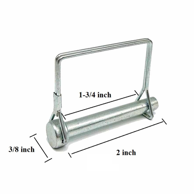 5/16" x 1-3/4" Single or Double Strand Square Wire Lock Pin White Zin-Plated for Trailer Truck