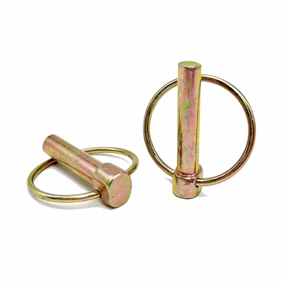 5/16"x 1 3/8" Linch Pin with Ring Yellow Zin-Plated for Trailer Truck Construction Machinery