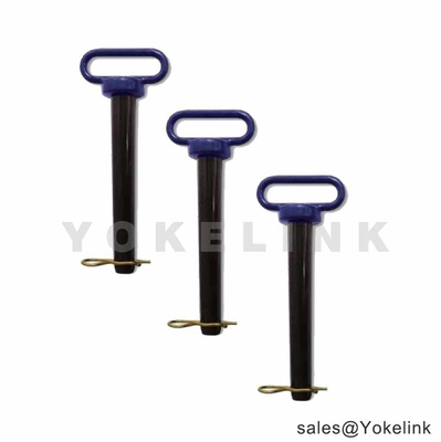 1/2" Blue/Gray Head Hitch Pin with R Clip Black Powder Coating Zinc Plated for Trailer Truck Construction Machinery
