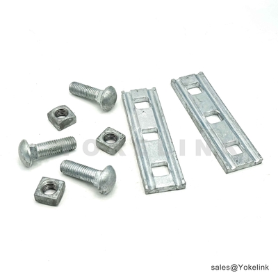 5/8"x 6" Hot Dip Galvanized steel Three Bolt Guy Wire Clamp for Pole Line Hardware