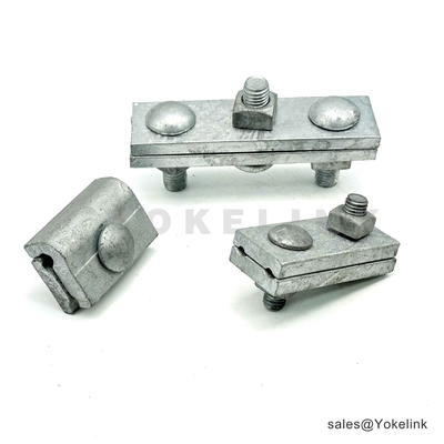 1/2"x 6" Hot Dip Galvanized steel Two Bolt Guy Wire Clamp for Pole Line Hardware