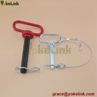 heat treated high-strength steel red handle hitch pin with R clip