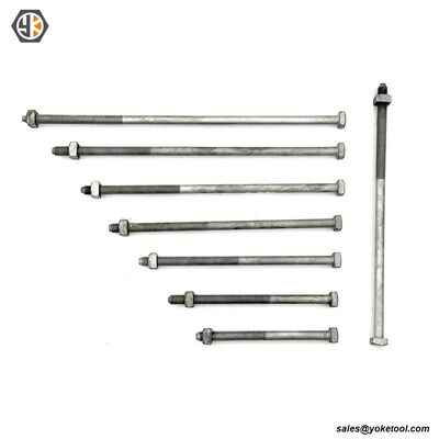 3/4" Square Head Machine Bolt | 18,350 lbs Tensile | IEEE C135.80 | HDG | Poleline Hardware