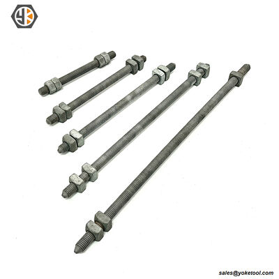 ANSI/IEEE Std C135.1 Carbon Steel Double Arming Bolts 5/8" 3/4" 7/8" with 4 Nuts