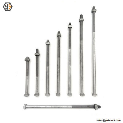 ANS/IEEE Std C135.80 HDG Square Head Machine Bolts 3/8 1/2 5/8 3/4 Pole Line Fasteners