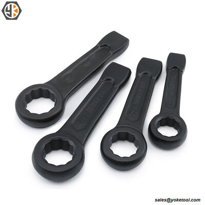 Black Oxide Striking Box End Ring Spanner With Din7444 Drop Forged