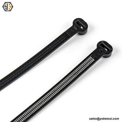 Black Reusable Releasable Adjustable Nylon Cable Zip Ties