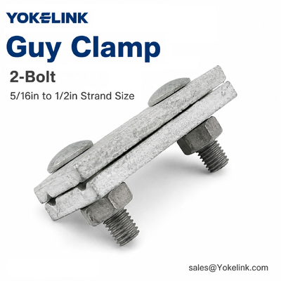 Guy Clamp 2-Bolt for Wire 5/16in to 1/2in Strand Size
