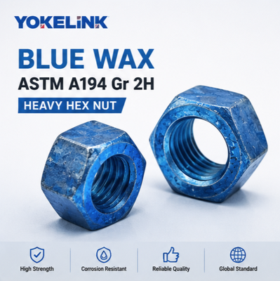 ASME B18.2.2 Blue Wax ASTM A194 Gr 2H Heavy Hex Nut | Anti-Galling Coated