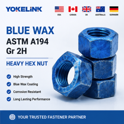 ASME B18.2.2 Blue Wax ASTM A194 Gr 2H Heavy Hex Nut | Anti-Galling Coated
