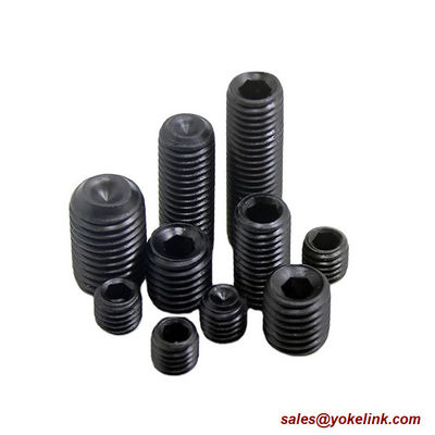 ASME B18.3, DIN 913 Alloy Steel Socket Set screws with Flat Point, Nylok patch