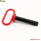 Forged Red Head Hitch Pin 1/2" with R clip for farm tractors and trailers