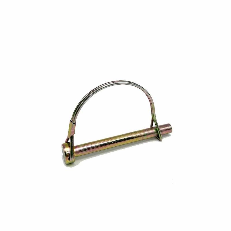1/4"x 2" Round Wire Lock Pin Effective Length 1-3/4" Yellow Zin-plated for Trailer Truck
