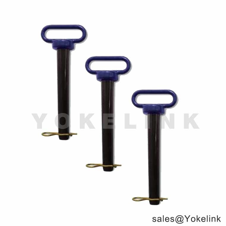 1/2" Blue/Gray Head Hitch Pin with R Clip Black Powder Coating Zinc Plated for Trailer Truck Construction Machinery