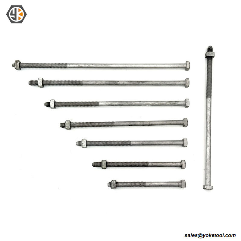 ANS/IEEE Std C135.80 HDG Square Head Machine Bolts 3/8 1/2 5/8 3/4 Pole Line Fasteners