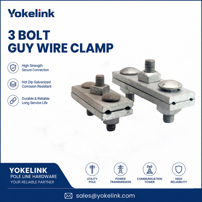 Guy Wire Clamps 1/4in to 7/16in Strand Size | Overhead Line Guy Deadends