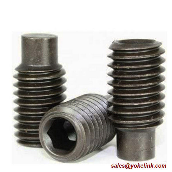 ASME B18.3, DIN 915 Alloy Steel Socket Set screws with Dog Point, Nylok patch