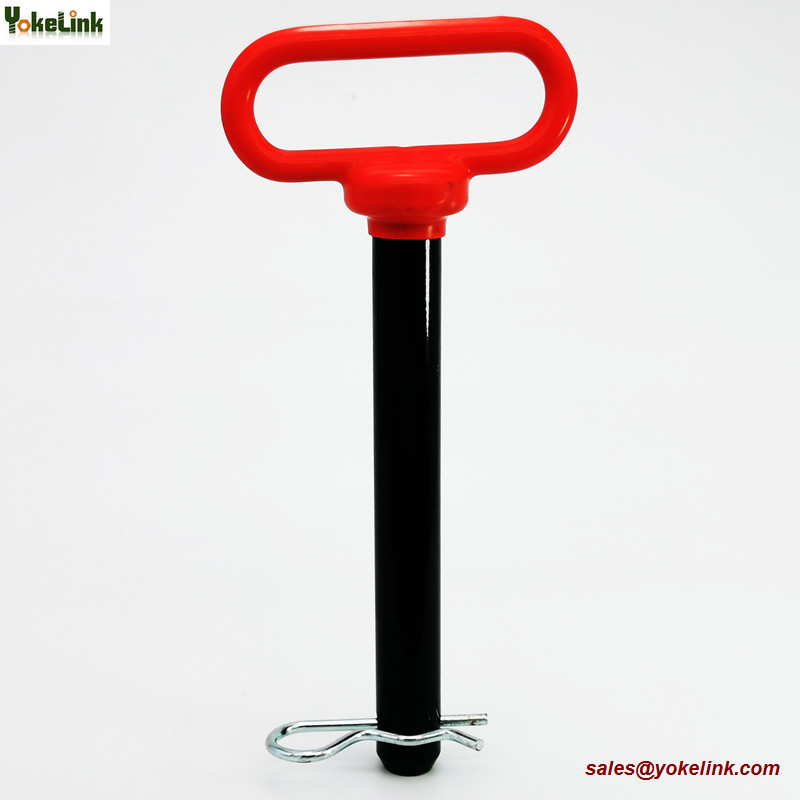 Forged Red Head Hitch Pin 3/4" with R clip for farm tractors and trailers