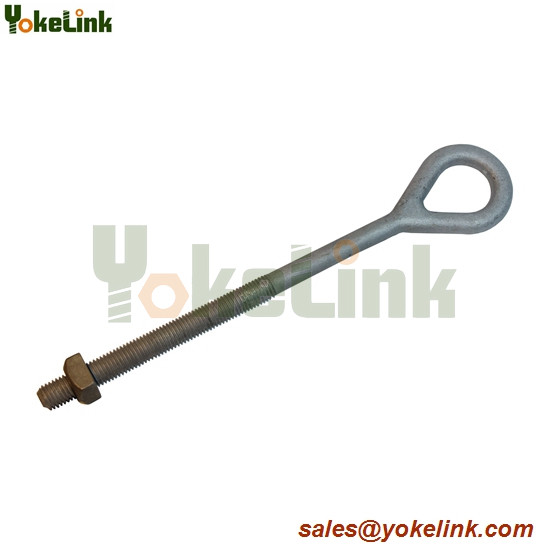 High tensile Galvanized long CSA Oval Eye bolt For electrical fastener