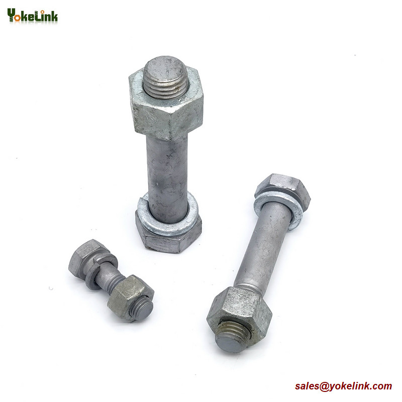 11/8" ASTM F3125 Grade A325 Hot Dipped Galvanized Steel Structural Bolt w/A563 DH Nut & F436 Washer