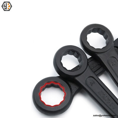 Black Oxide Striking Box End Ring Spanner With Din7444 Drop Forged