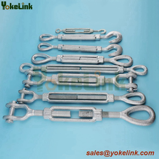 US type turnbuckle with hook and eye for pole line hardware