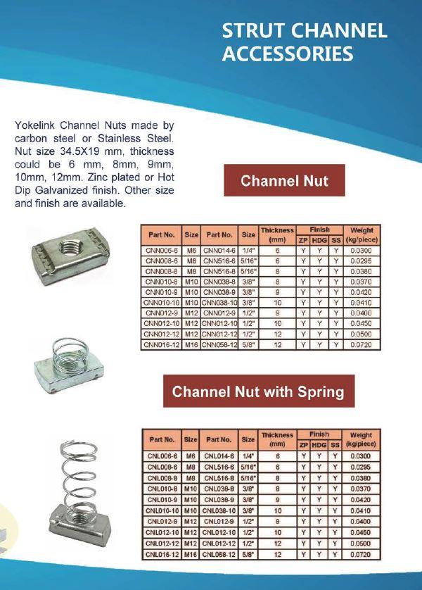 Zinc plating Steel 3/8 Strut Channel Spring Nut with plastic wing
